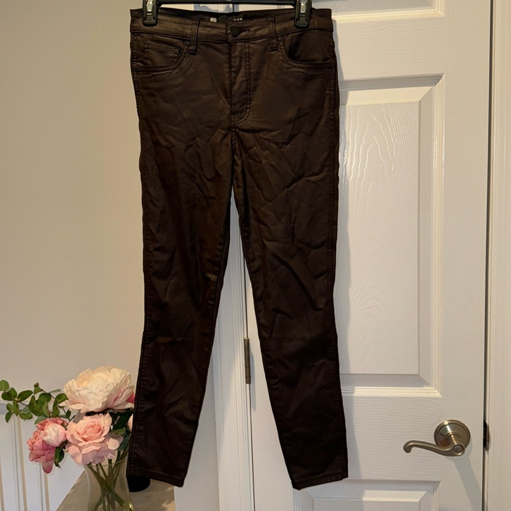 Kut from the cloth, skinny coated brown jeans size 6